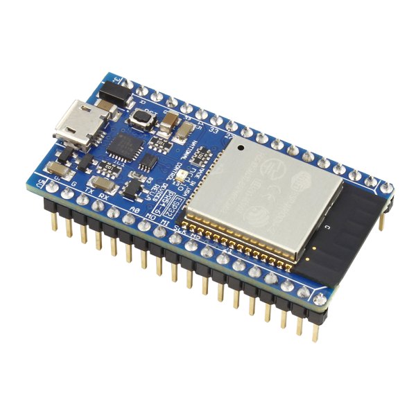 NCD PR54-6 - 핀 헤더와 마이크로 USB가 보이는 ESP32 보드 모습