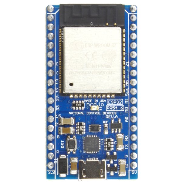 NCD PR54-6 - 위에서 내려다본 ESP32 모듈과 보드 상면 모습