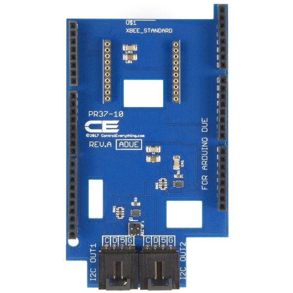 NK TECHNOLOGIES PR37-10 - 위에서 내려다본 실드 기판 윗면과 I2C 출력 커넥터