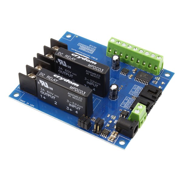 NCD 2 채널 솔리드 스테이트 릴레이 컨트롤러 + I2C 인터페이스가있는 GPIO 6 개 - 솔리드 스테이트 릴레이 2개가 장착된 컨트롤러 보드