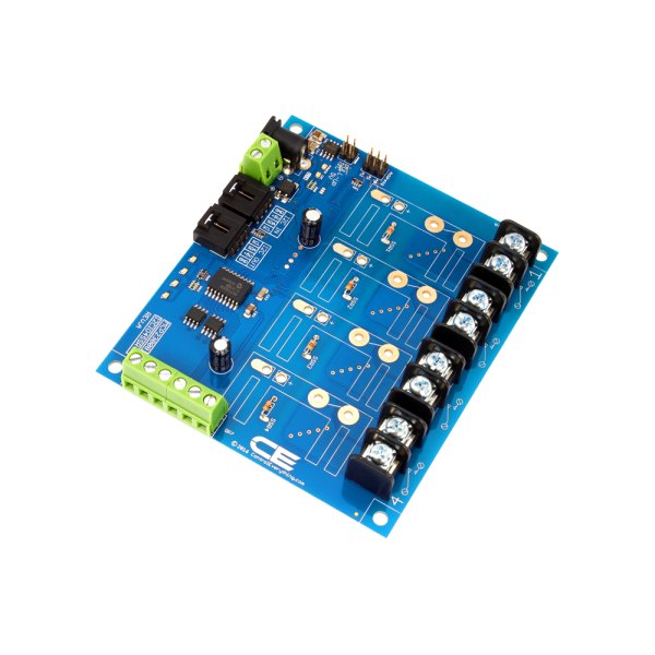 NCD 4 채널 솔리드 스테이트 릴레이 컨트롤러 + I2C 인터페이스가있는 GPIO 4 개 - 단자대와 I2C 커넥터가 있는 4채널 릴레이 보드 모습