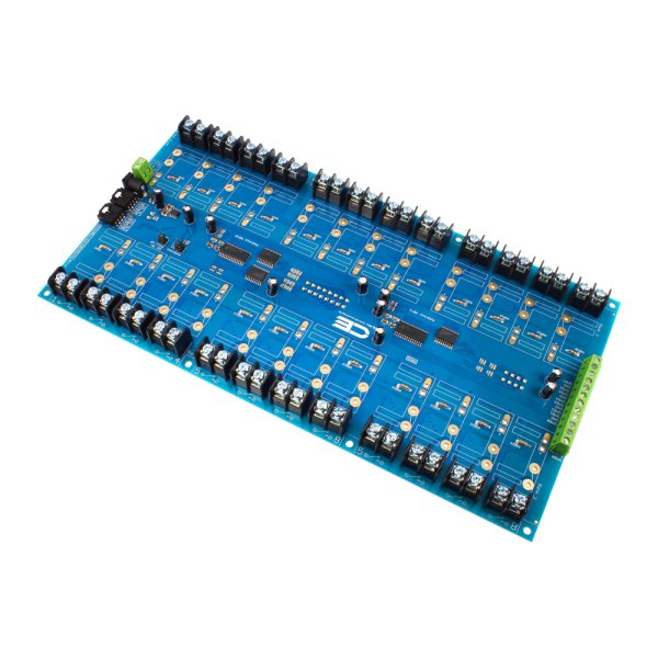 NCD 24 채널 솔리드 스테이트 릴레이 컨트롤러 + I2C 인터페이스가있는 GPIO 8 개 - 단자대가 줄지어 배열된 24채널 릴레이 컨트롤러 기판