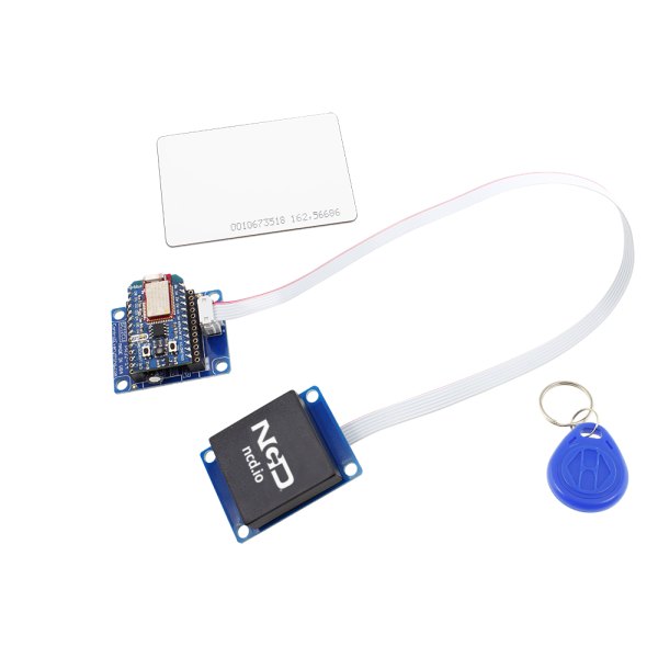 NCD PR32-14 - RFID 리더와 어댑터, 카드, 키 태그를 연결한 구성