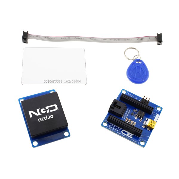 NCD PR32-6 - 어댑터 보드, RFID 리더, 카드, 키 태그와 리본 케이블