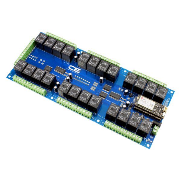 NCD 24 채널 범용 SPDT 릴레이 실드 + IoT 인터페이스가있는 GPIO 8 개 - 릴레이 24개와 단자대, 무선 모듈이 실장된 보드