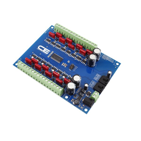 NCD MCP23017 I2C 인터페이스가있는 16 채널 8W 12V FET 솔레노이드 드라이버 밸브 컨트롤러 - 붉은 FET 소자와 단자대가 실장된 16채널 드라이버 보드