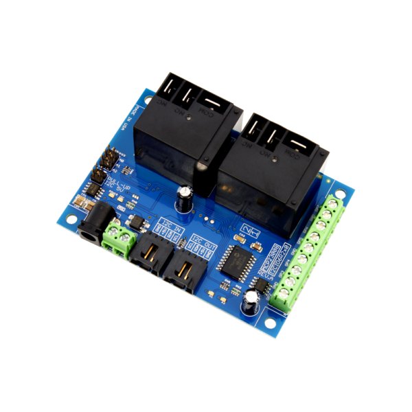 NCD MCP23008 I2CIO6R2x0 2 채널 고전력 릴레이 컨트롤러 + I2C 인터페이스가있는 GPIO 6 개 - 릴레이 두 개와 단자대가 있는 컨트롤러 기판