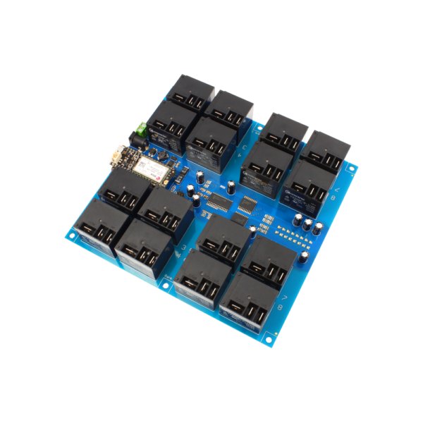 NCD IoT 인터페이스가있는 16 채널 고전력 릴레이 컨트롤러 실드 - 릴레이 16개가 배치된 컨트롤러 실드 모습