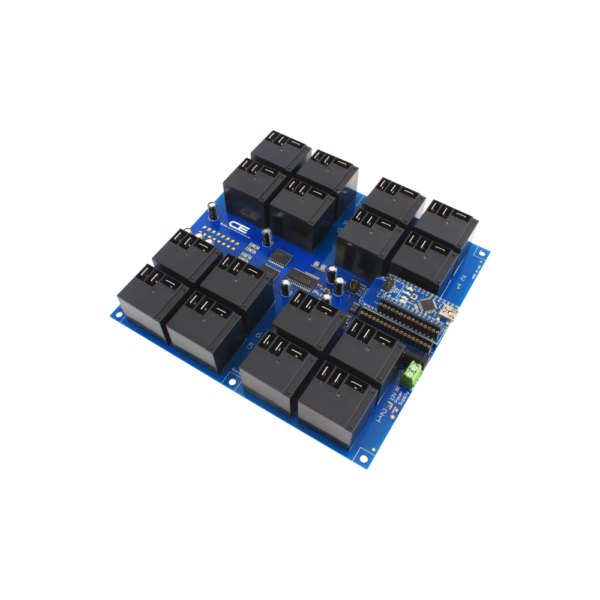 NCD IoT 인터페이스가있는 16 채널 고전력 릴레이 컨트롤러 실드 - 아두이노 보드가 결합된 16채널 릴레이 컨트롤러