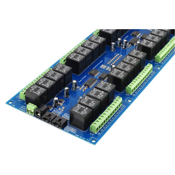 NCD I2C 인터페이스가있는 32 채널 범용 SPDT 릴레이 컨트롤러 - 릴레이와 단자대가 빽빽한 32채널 릴레이 컨트롤러