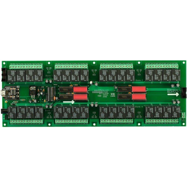 NCD ZUXPSR325PROXR - 릴레이가 상하로 배열된 32채널 녹색 릴레이 보드