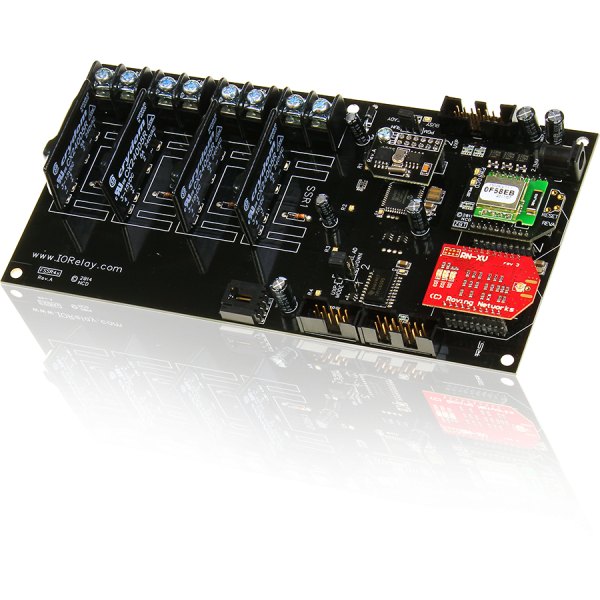 NCD 16 GPIO 또는 ADC 및 I2C를 갖춘 Fusion 4 채널 솔리드 스테이트 릴레이 컨트롤러 - 솔리드 스테이트 릴레이 4개와 무선 모듈이 있는 보드