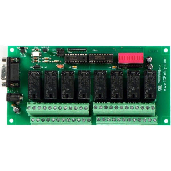 NCD 직렬 인터페이스가있는 RS-232 8 채널 DPDT 릴레이 컨트롤러 - 직렬 커넥터가 달린 8채널 릴레이 컨트롤러 기판