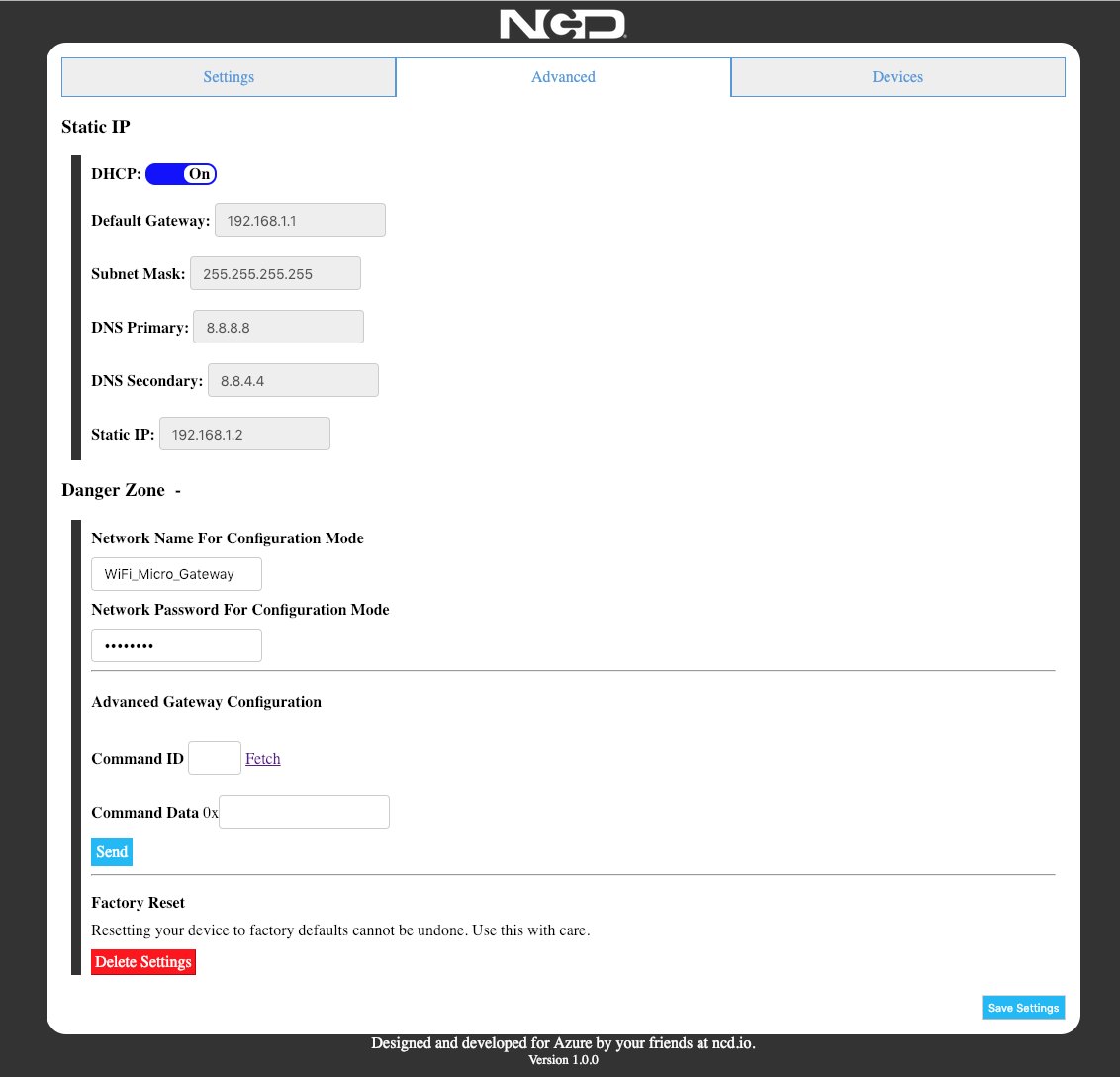 NCD PR55-21_google-iot - 게이트웨이의 고정 IP 네트워크 설정 웹 화면