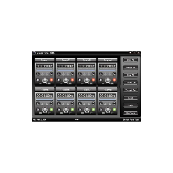 NCD QUICKTIMER_R8X - 릴레이 8개를 제어하는 타이머 프로그램 화면