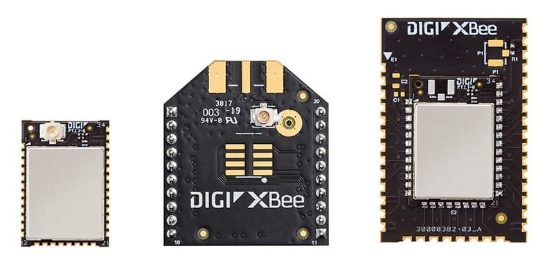 DIGI 2.4GHz 매쉬형 무선 모듈 - 세 가지 형태의 XBee 무선 모듈 외형