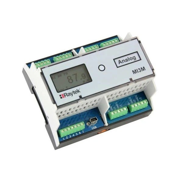 FLUKE PROCESS INSTRUMENTS Raytek Compact MI3 - 단자대와 표시창이 보이는 DIN 레일형 통신 박스