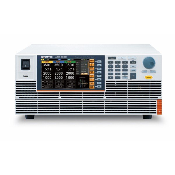 GWINSTEK ASR-6000 - 컬러 표시창과 키패드, 조작 다이얼이 있는 전원공급기 전면