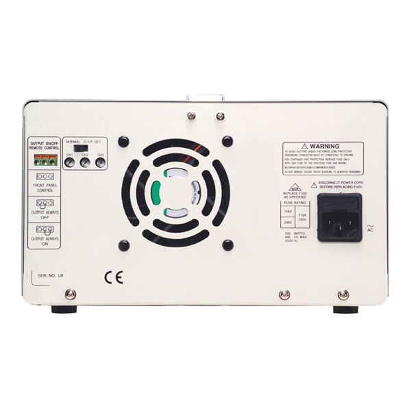 GWINSTEK SPD-3606 - 냉각 팬과 전원 입력부가 있는 전원공급기 후면