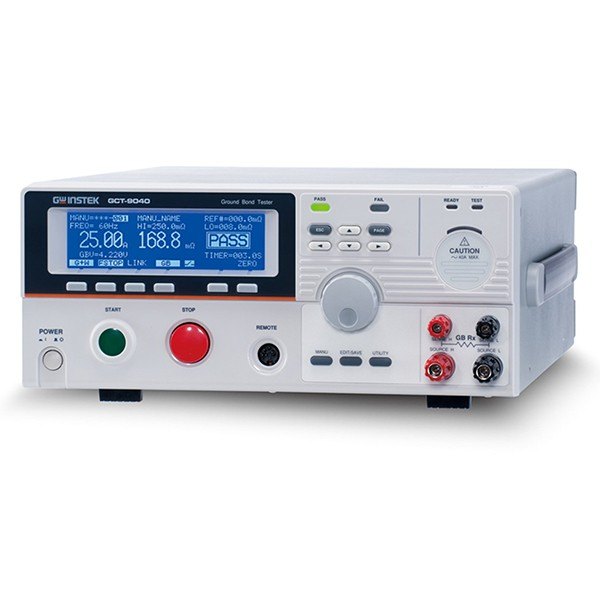 GWINSTEK GCT-9040 - 표시창과 시작 정지 버튼, 시험 단자가 있는 접지 시험기