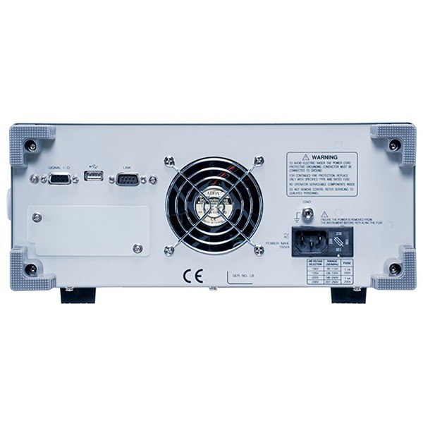 GWINSTEK GCT-9040 - 냉각 팬과 통신 단자, 전원부가 있는 시험기 후면