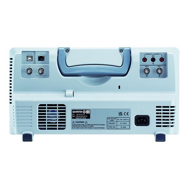 GWINSTEK MPO-2000 시리즈 - 손잡이와 BNC 단자, 전원부가 있는 오실로스코프 후면