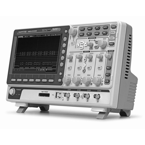GWINSTEK MSO-2000 시리즈 - 로직 신호가 표시된 혼합신호 오실로스코프 사선 모습
