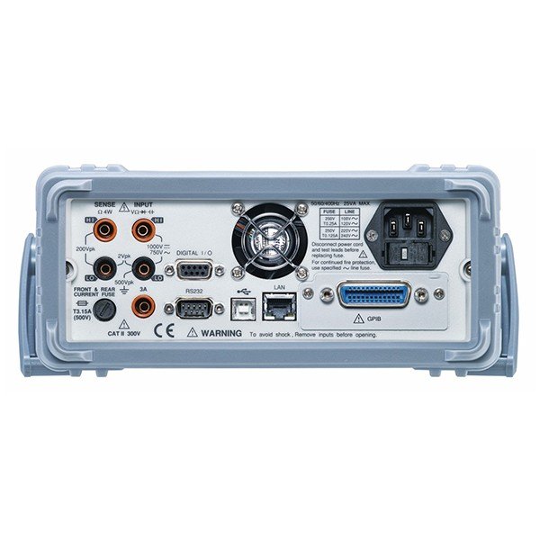 GWINSTEK GDM-906x 시리즈 - 입력 단자와 통신 단자, 전원부가 있는 멀티미터 후면