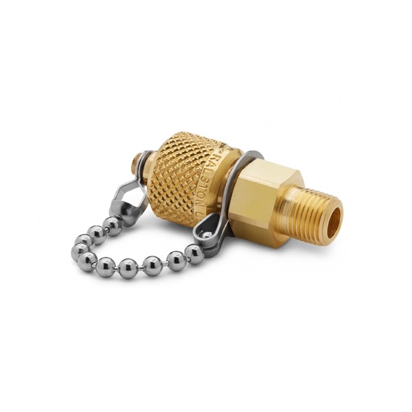 Ralston QTFT-1MB1 1/8" NPT(M) x 퀵-테스트(M), 캡 & 체인