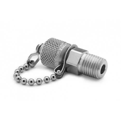 Ralston QTFT-2MS1 1/4" NPT(M) x 퀵-테스트(M), 체크밸브, 캡 & 체인, S.S.