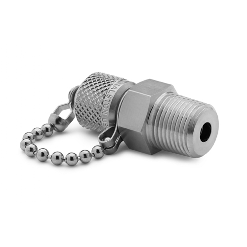Ralston QTFT-3MS1 3/8" NPT(M) x 퀵-테스트(M), 체크밸브, 캡 & 체인, S.S.