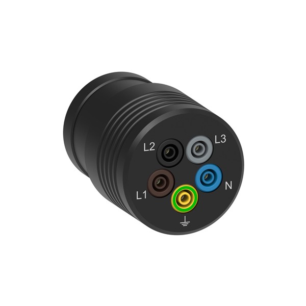 Electro-PJP AdaFM Tetra 16A CEE(유럽 전기기기 통일 안전규격위원회) 16A-6H 수 어댑터 / 5 개의 Ø4MM 안전 바나나 소켓