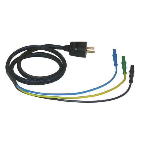 Electro-PJP FMSectFR 테스트 리드 E 유형 수 소켓 2 극 + 접지 / 3 개의 Ø4MM 직선 바나나 플러그