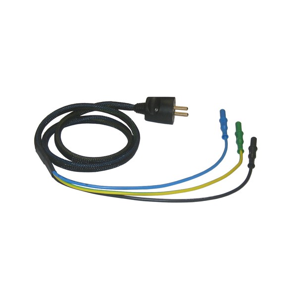 Electro-PJP FMSectFR 테스트 리드 E 유형 수 소켓 2 극 + 접지 / 3 개의 Ø4MM 직선 바나나 플러그