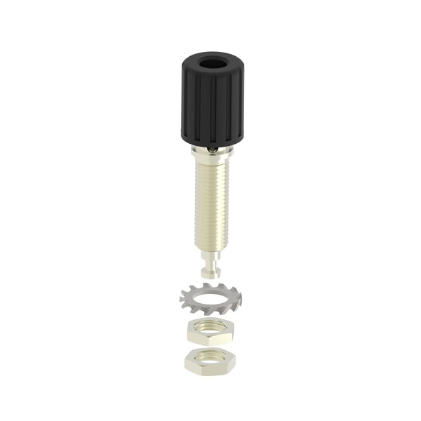 Electro-PJP 3255 Ø4MM 절연 바인딩 포스트 / 크로스 와이어 Ø2MM 드릴링 / M6 스레드 스터드 및 육각 너트