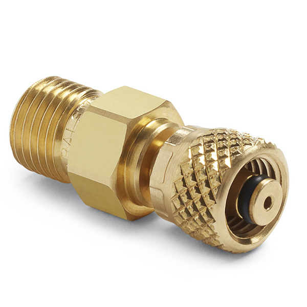 Ralston QTHA-MTB0-6mm 6 mm 튜브 피팅 x (M) 퀵 테스트, no check-valve, 황동