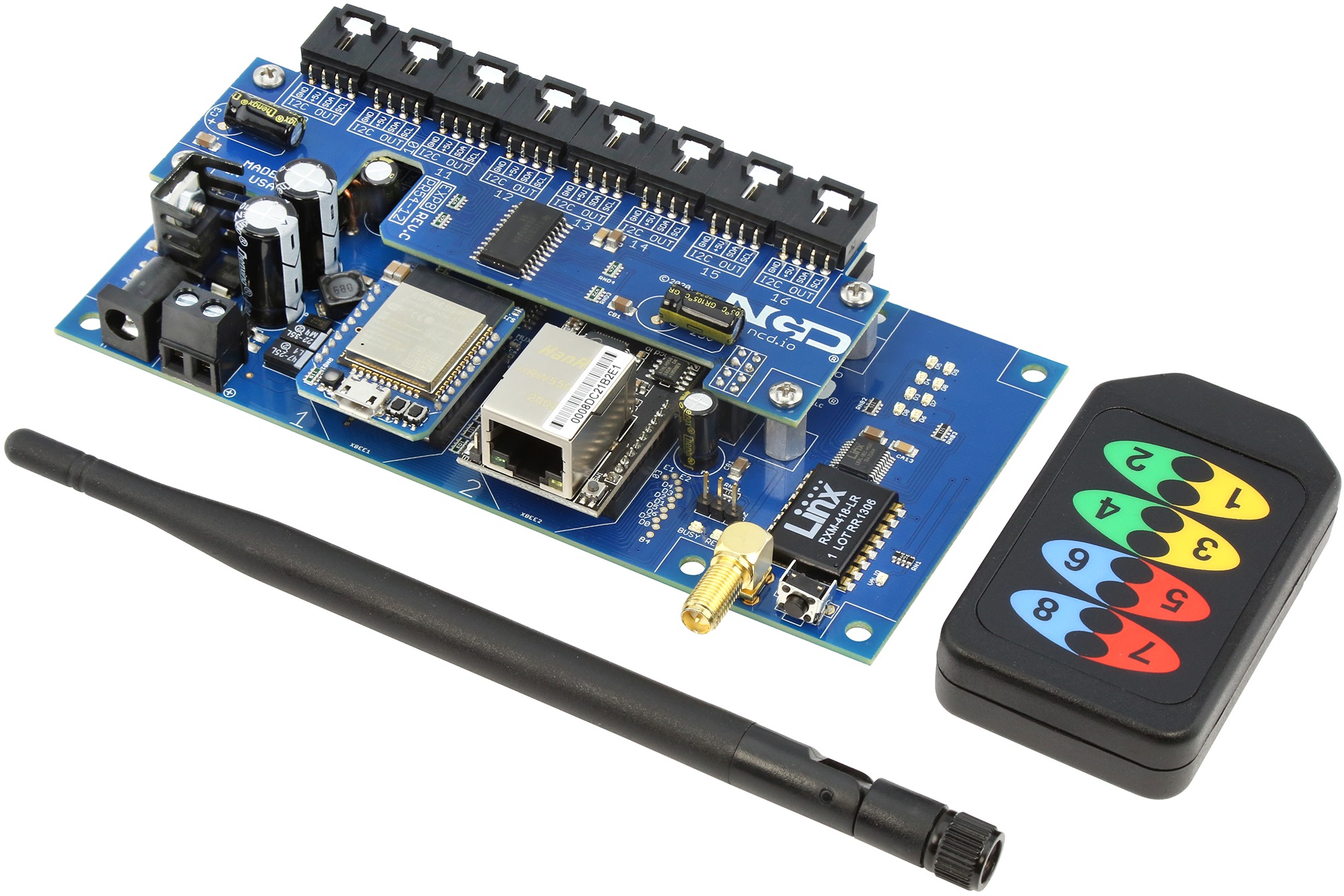 NCD PR54-19_PR54-12 듀얼 직렬-16 포트 I2C를 지원하는 KeyFob I2C 컨버터