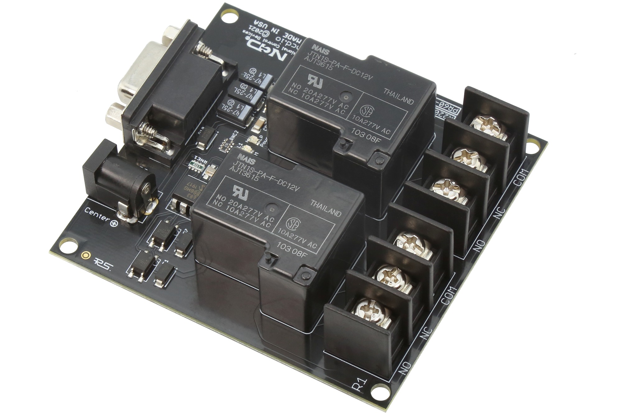 NCD PR60-62_R220HPRS 직렬 인터페이스가있는 RS-232 2 채널 고전력 릴레이 컨트롤러 LOW COST