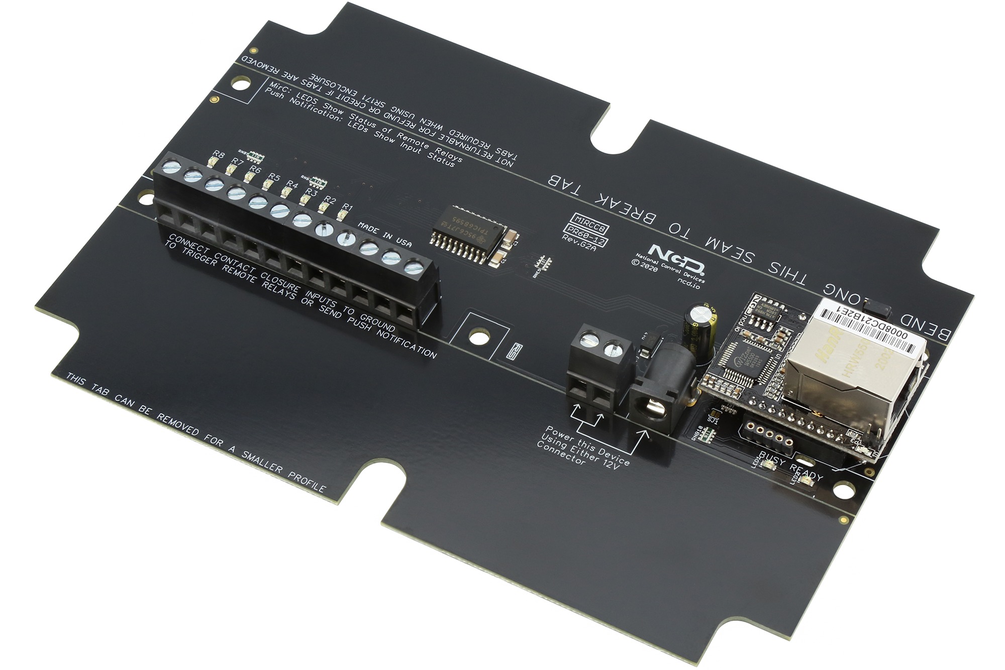 NCD PR60-12_MIRCC8_ETHERNET 이더넷을 통한 8 채널 푸시 알림 접점 클로저 입력