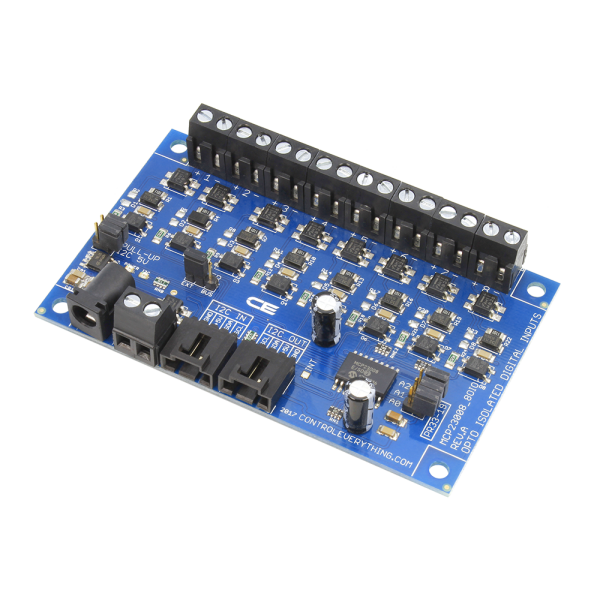 NCD PR33-19 8 채널 I2C MCP23008 광학적으로 분리 된 디지털 입력 (I2C 인터페이스 포함)