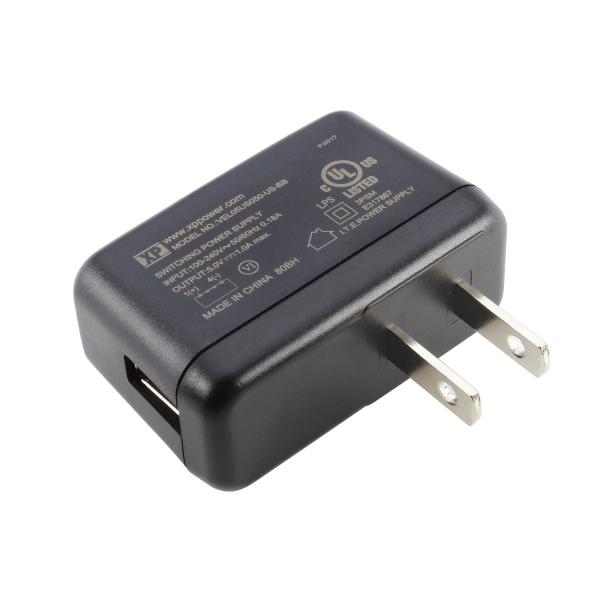 NCD VEL05US050-US-BB 5V 5W AC / DC USB 외부 벽면 마운트 어댑터-1A에서 90 ~ 264 VAC ~ 5V DC