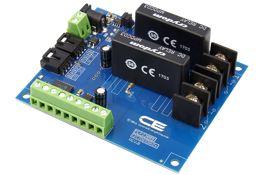 NCD 2 채널 솔리드 스테이트 릴레이 컨트롤러 + I2C 인터페이스가있는 GPIO 6 개