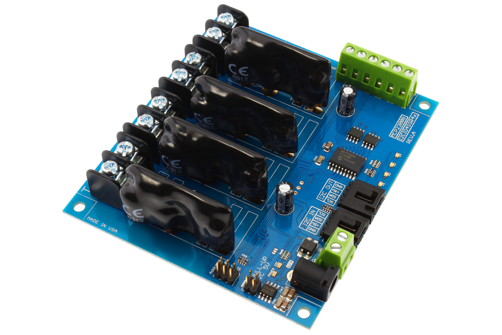 NCD 4 채널 솔리드 스테이트 릴레이 컨트롤러 + I2C 인터페이스가있는 GPIO 4 개