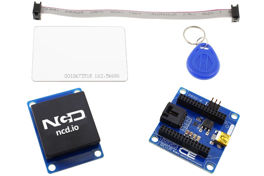NCD PR32-6 Onion Omega 2 및 1 용 USB 인터페이스가있는 RFID 수신기 및 I2C 어댑터
