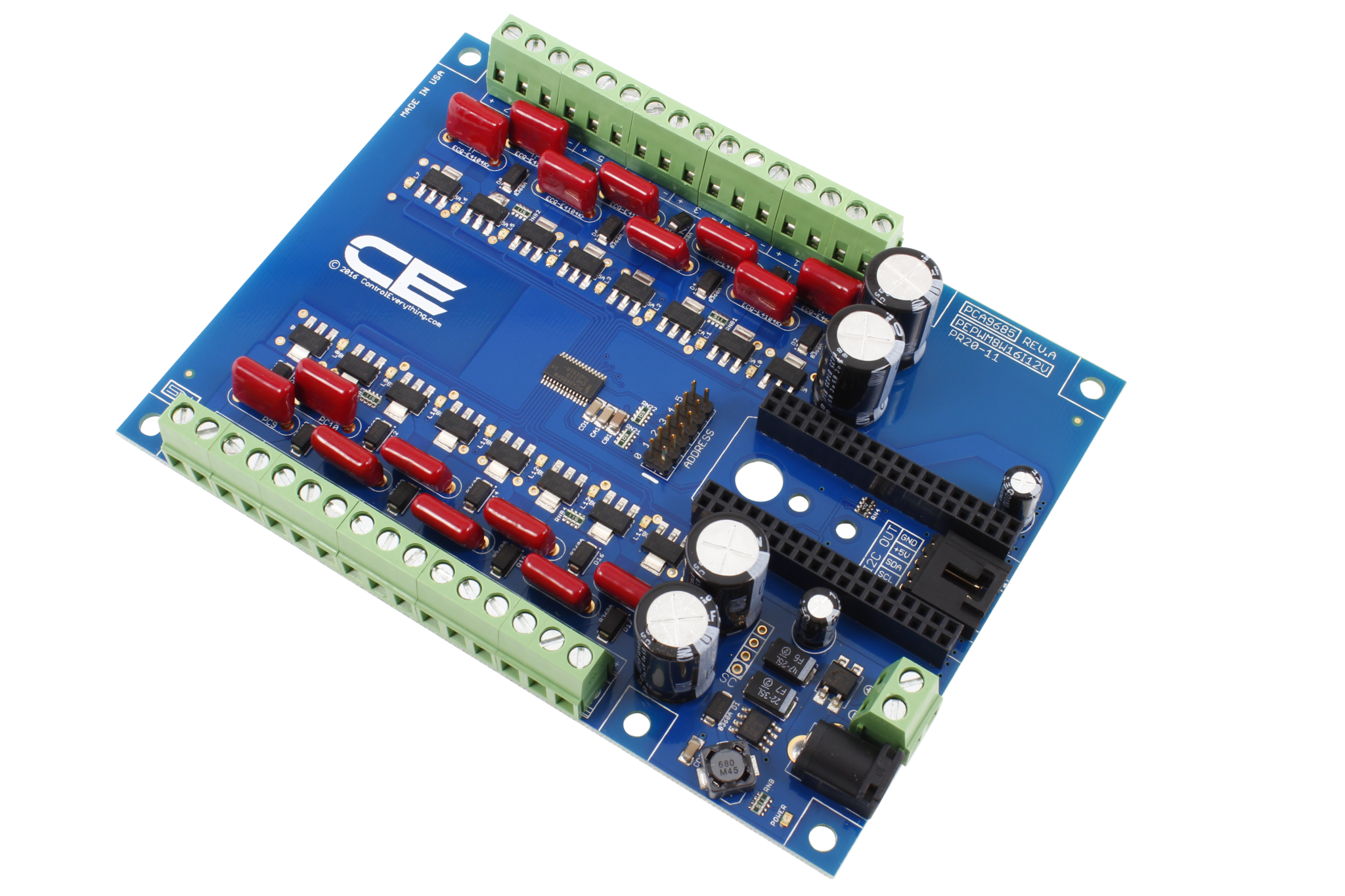 NCD PR20-11 PCA9685 IoT 인터페이스가있는 16 채널 8W 12V FET 드라이버 비례 밸브 컨트롤러