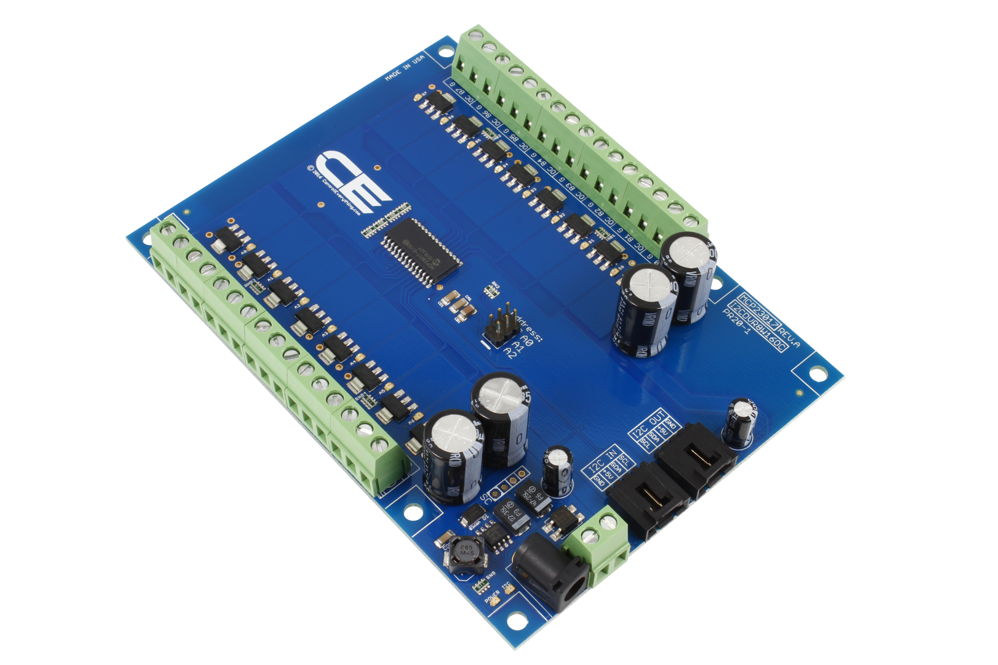 NCD PR20-1 MCP23017 I2C 인터페이스가있는 16 채널 8W 오픈 콜렉터 FET 드라이버