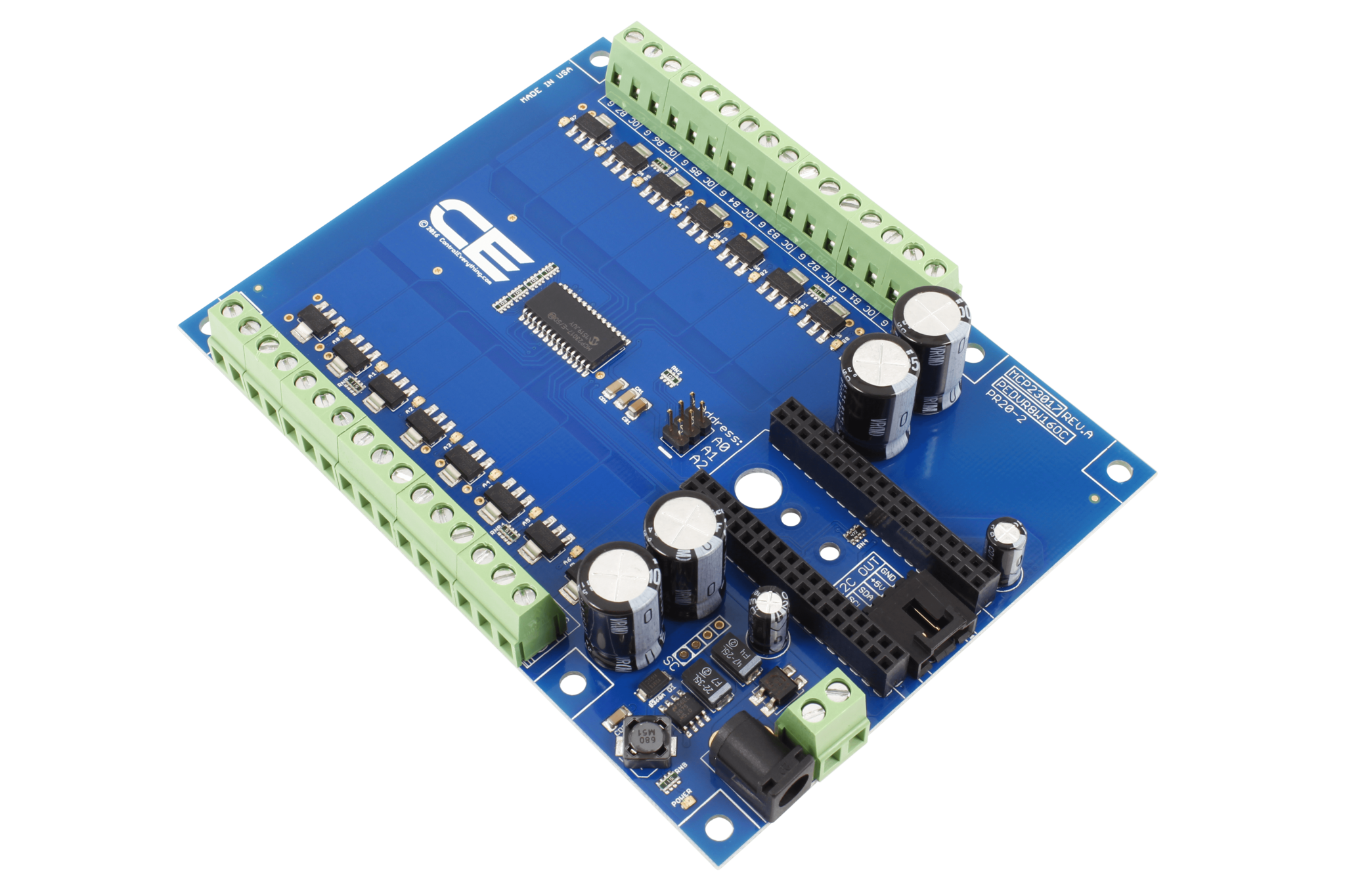 NCD PR20-2 MCP23017 IoT 인터페이스가있는 16 채널 8W 오픈 콜렉터 FET 드라이버