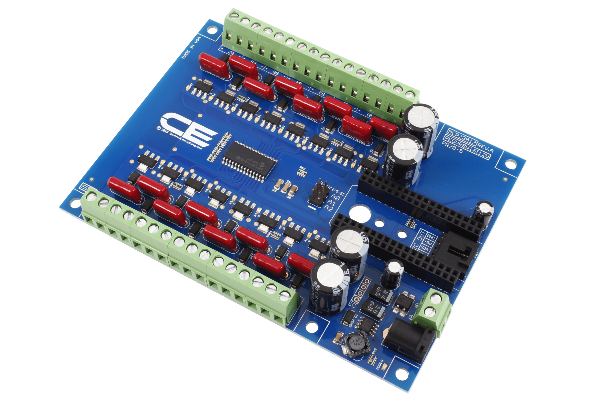 NCD MCP23017 IoT 인터페이스가있는 16 채널 8W 12V FET 솔레노이드 드라이버 밸브 컨트롤러