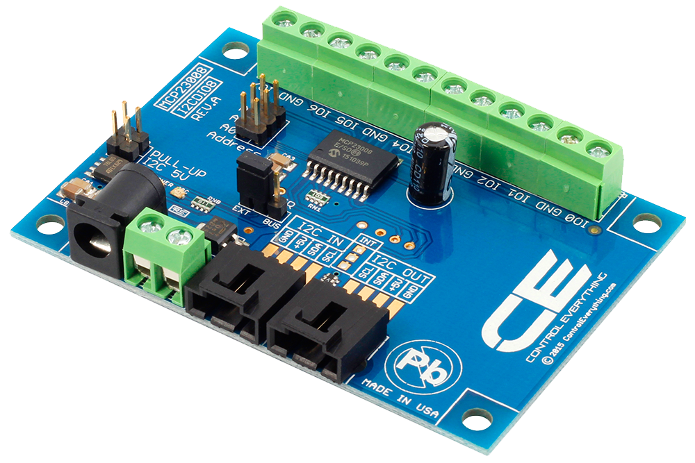 NCD PR2-8 MCP23008 I2C 인터페이스가있는 8 채널 디지털 입력 출력