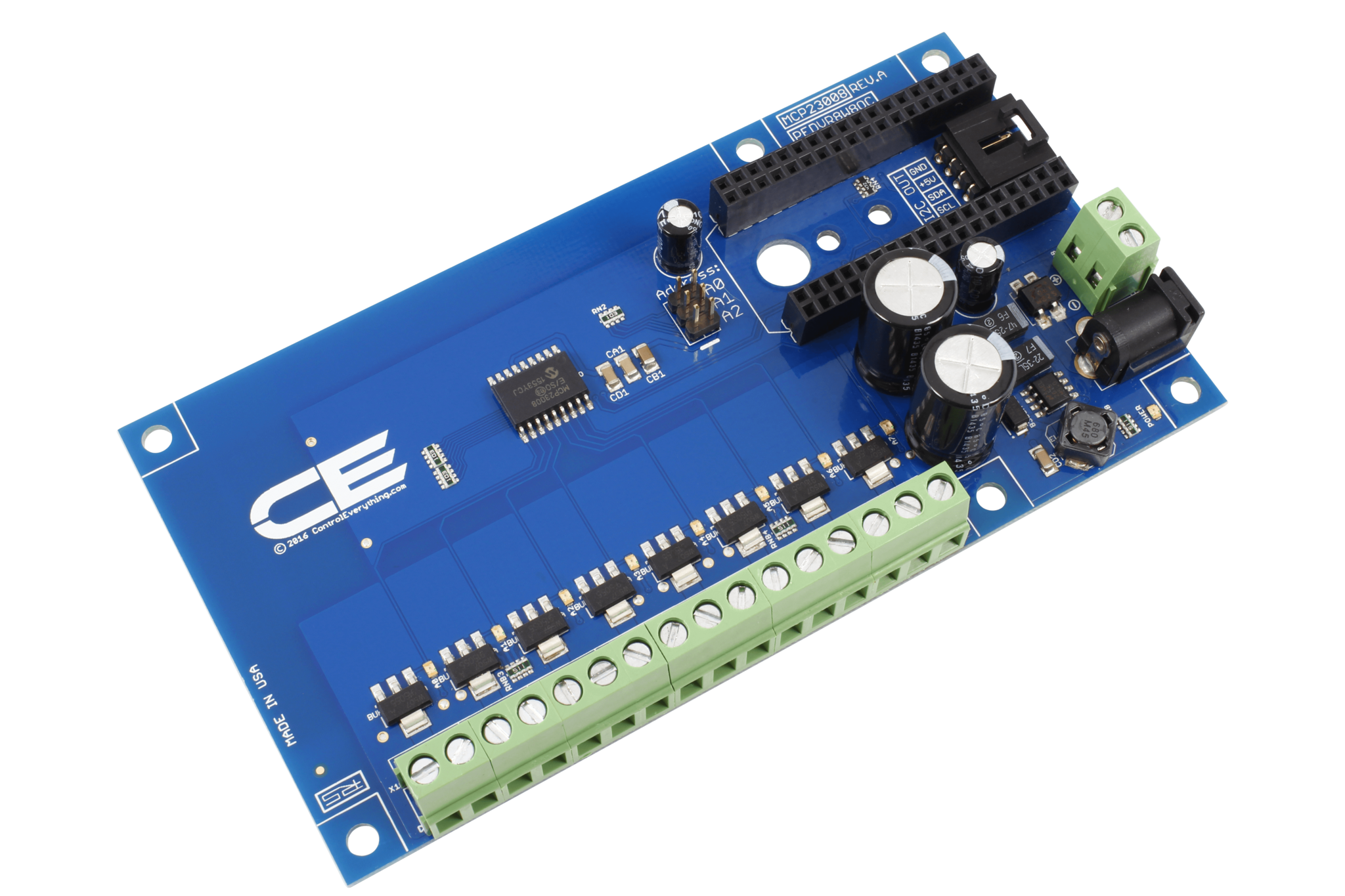 NCD PR21-2 MCP23008 IoT 인터페이스가있는 8 채널 8W 오픈 콜렉터 FET 드라이버 I2C 실드